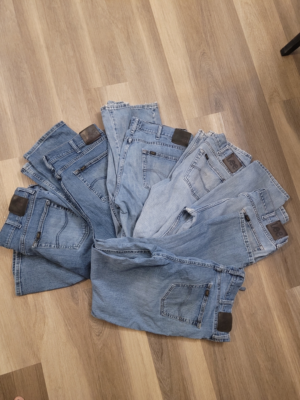 6 Lee Men’s Light Blue Denim Work Jeans